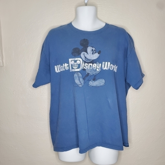 Walt Disney World Licensed Blue T Shirt Mickey Mouse Men Size XL Disneyland